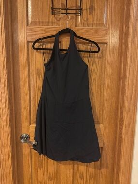 Sleeveless Black Halter Mini Dress